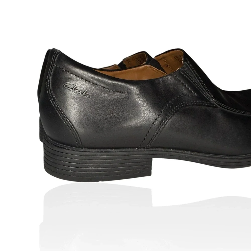 Clarks Men's Loafers Whiddon Step Black Leather Size 9.5 M Extreme‎ Comfort